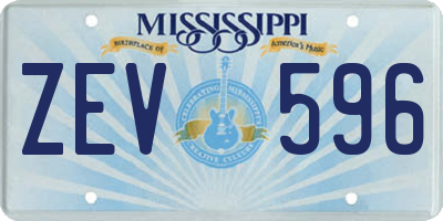 MS license plate ZEV596