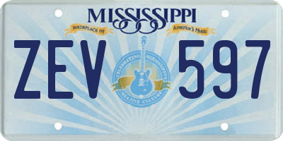 MS license plate ZEV597