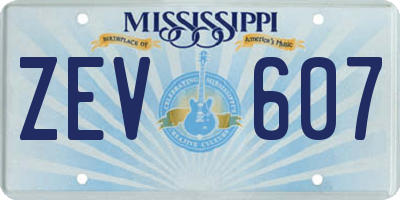 MS license plate ZEV607
