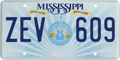 MS license plate ZEV609
