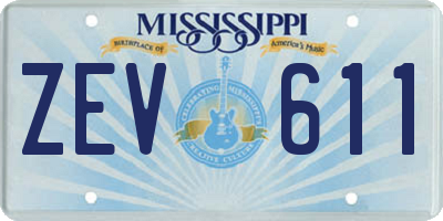 MS license plate ZEV611