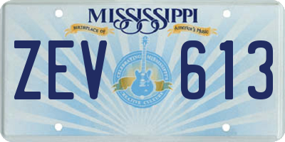 MS license plate ZEV613