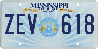 MS license plate ZEV618