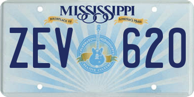 MS license plate ZEV620