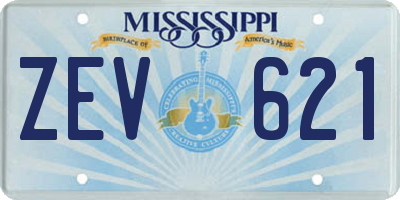 MS license plate ZEV621