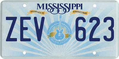 MS license plate ZEV623