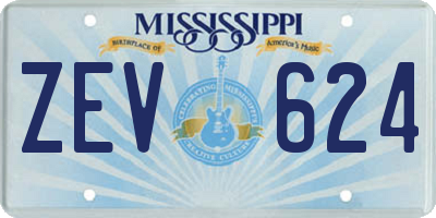 MS license plate ZEV624