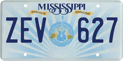 MS license plate ZEV627