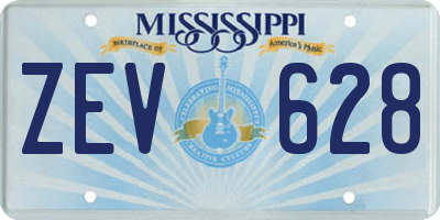 MS license plate ZEV628