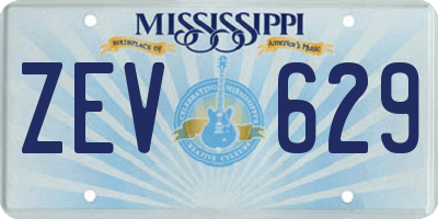 MS license plate ZEV629