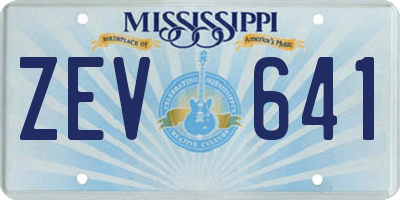 MS license plate ZEV641