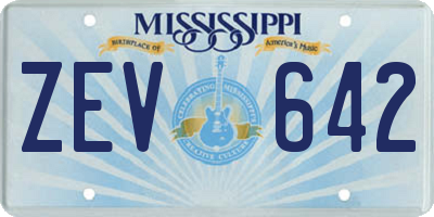 MS license plate ZEV642