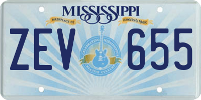 MS license plate ZEV655