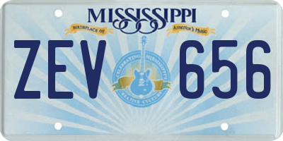 MS license plate ZEV656