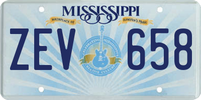 MS license plate ZEV658