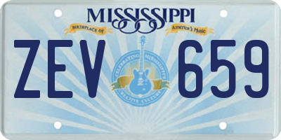 MS license plate ZEV659