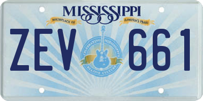 MS license plate ZEV661