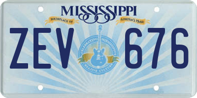 MS license plate ZEV676