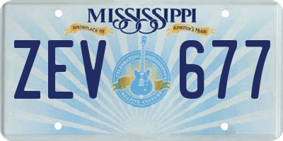 MS license plate ZEV677