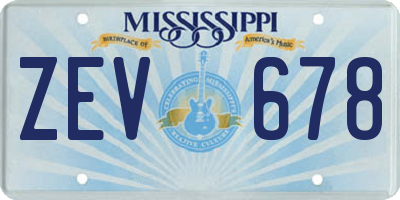 MS license plate ZEV678