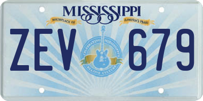 MS license plate ZEV679