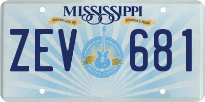 MS license plate ZEV681