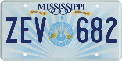 MS license plate ZEV682