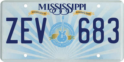 MS license plate ZEV683