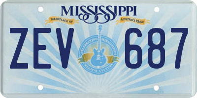MS license plate ZEV687