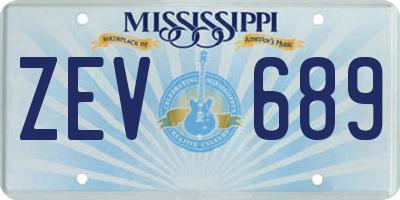 MS license plate ZEV689