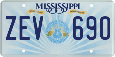MS license plate ZEV690