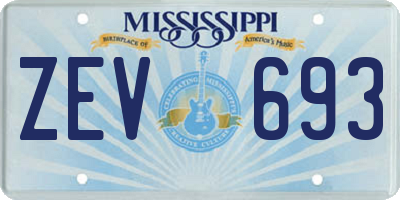 MS license plate ZEV693