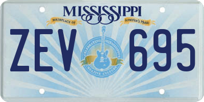 MS license plate ZEV695