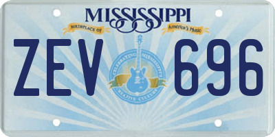 MS license plate ZEV696
