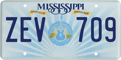 MS license plate ZEV709