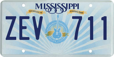 MS license plate ZEV711