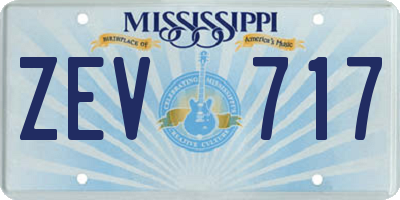 MS license plate ZEV717