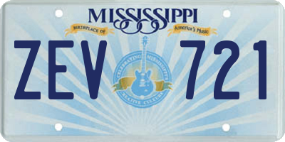 MS license plate ZEV721