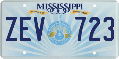 MS license plate ZEV723