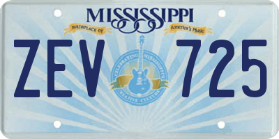 MS license plate ZEV725