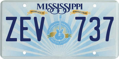 MS license plate ZEV737