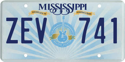 MS license plate ZEV741
