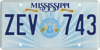 MS license plate ZEV743