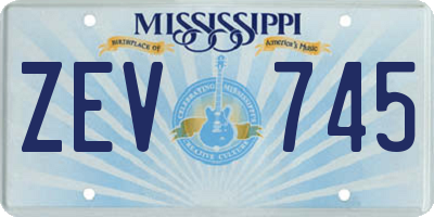 MS license plate ZEV745