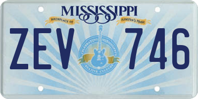 MS license plate ZEV746