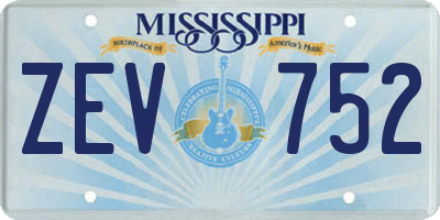 MS license plate ZEV752