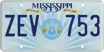 MS license plate ZEV753