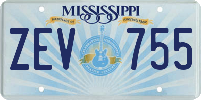 MS license plate ZEV755