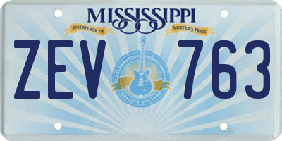 MS license plate ZEV763