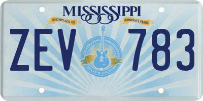 MS license plate ZEV783